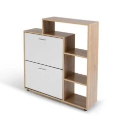 Scarpiera Bianca A 2 Ante Con Ripiano -Vendite HOMCOM || VIDAXL || Songmics 81211901 5