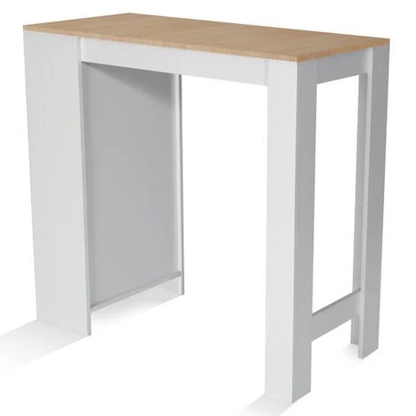 Tavolo Bar BARTH Da 2 A 4 Persone Piano In Legno Bianco Imitazione Faggio 5 Tavolo Bar BARTH Da 2 A 4 Persone Piano In Legno Bianco Imitazione Faggio - immagine 3