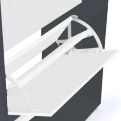 Scarpiera Grigia Con 3 Ante Bianche E Ripiano -Vendite HOMCOM || VIDAXL || Songmics 81211946 4