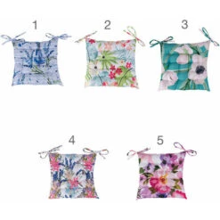 Cuscino Sedia Da Cucina Con Laccetti 40x40 Cm,Le Jardin