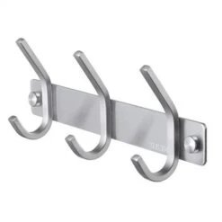 None Appendiabiti Da Parete Per Bagno Appendiabiti Da Bagno In Acciaio Inox Finitura Spazzolata 3 Ganci