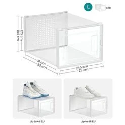 Nova Scatole Per Scarpe 18 Contenitori Pieghevoli E Impilabili Trasparente E Bianco -Vendite HOMCOM || VIDAXL || Songmics 83739938 5