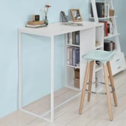 SoBuy Bancone Bar Da Casa Tavolo Cucina Altezza 105 Cm,bianco,FWT39-W -Vendite HOMCOM || VIDAXL || Songmics 8481545 3