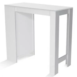 Tavolo Alto Da Bar BARTH Da 2 A 4 Persone Legno Bianco Piano Bianco -Vendite HOMCOM || VIDAXL || Songmics 85684002 3