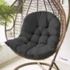 MINKUROW Cuscino Per Poltrona In Rattan, Altalena Appesa Cuscino Per Sedia In Rattan Uovo Fodera Per Cuscino Da Giardino Patio Nero 80x120cm -Vendite HOMCOM || VIDAXL || Songmics 85922205 1
