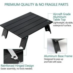 MINKUROW Tavolo Pieghevole Da Campeggio, Mini Tavolo Pieghevole Portatile Leggero In Alluminio Con Borsa Per Il Trasporto, Piccolo Comodo Tavolino Arrotolabile Per Barbecue Picnic Viaggi In Spiaggia ( -Vendite HOMCOM || VIDAXL || Songmics 85922281 3