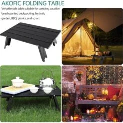 MINKUROW Tavolo Pieghevole Da Campeggio, Mini Tavolo Pieghevole Portatile Leggero In Alluminio Con Borsa Per Il Trasporto, Piccolo Comodo Tavolino Arrotolabile Per Barbecue Picnic Viaggi In Spiaggia ( -Vendite HOMCOM || VIDAXL || Songmics 85922281 5