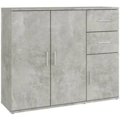 Credenza Grigio Cemento 91x29,5x75 Cm In Legno Multistrato VidaXL