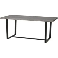 HOMCOM Tavolo Da Pranzo Rettangolare Stile Industriale Per 8 Persone, 180x90x75cm, Grigio E Nero