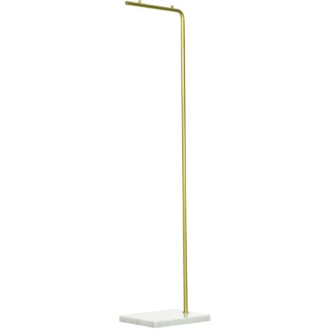 HOMCOM Appendiabiti Da Ingresso, Camera Da Letto E Soggiorno In Metallo E Marmo, 35x25x152 Cm, Oro E Bianco 3 HOMCOM Appendiabiti Da Ingresso, Camera Da Letto E Soggiorno In Metallo E Marmo, 35x25x152 Cm, Oro E Bianco