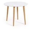 Kave Home - Tavolo Rotondo Allungabile Oqui MDF Laccato Bianco E Gambe In Faggio Massiccio 90 (170) X -Vendite HOMCOM || VIDAXL || Songmics 87910917 1