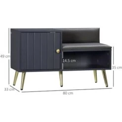 HOMCOM Mobile Scarpiera Da Ingresso Con Seduta Imbottita E Armadietto Per 4 Paia Di Scarpe, 80x33x49cm, Grigio 9 HOMCOM Mobile Scarpiera Da Ingresso Con Seduta Imbottita E Armadietto Per 4 Paia Di Scarpe, 80x33x49cm, Grigio -Vendite HOMCOM || VIDAXL || Songmics 87945767 3