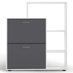 Scarpiera Bianca Con 2 Ante Grigie E Ripiano 9 Scarpiera Bianca Con 2 Ante Grigie E Ripiano -Vendite HOMCOM || VIDAXL || Songmics 88042077 3