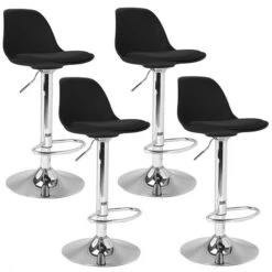 Set Di 4 Sgabelli Da Bar KARL Design Nero -Vendite HOMCOM || VIDAXL || Songmics 88042168 4