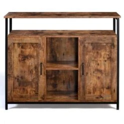Credenza A 2 Ante Con Ripiani Effetto Invecchiato, Design Industriale DAYTON -Vendite HOMCOM || VIDAXL || Songmics 88042171 3