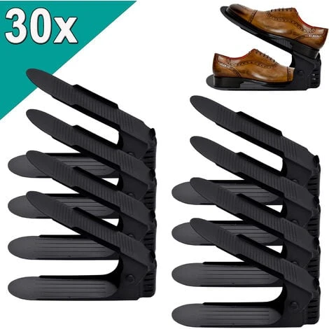 Set Di 30 Regolabile Scarpiera Salvaspazio Portascarpe Organizer Scarpe Portascarpe Regolaili In Plastica, Nero HENGMEI 3 Set Di 30 Regolabile Scarpiera Salvaspazio Portascarpe Organizer Scarpe Portascarpe Regolaili In Plastica, Nero HENGMEI