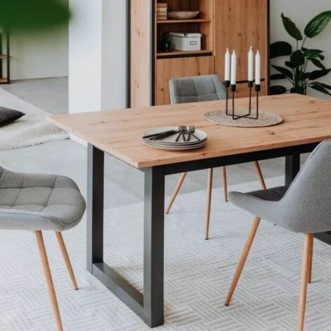 Tavolo Allungabile 160X90X75H QUERCIA ANTRACITE DENVER 50 3 Tavolo Allungabile 160X90X75H QUERCIA ANTRACITE DENVER 50