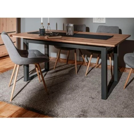 Tavolo Allungabile 160X90X75H QUERCIA ANTRACITE DENVER 50 5 Tavolo Allungabile 160X90X75H QUERCIA ANTRACITE DENVER 50 - immagine 3