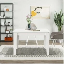 Tavolo Allungabile Bianco 120x80 Cm Megaron -Vendite HOMCOM || VIDAXL || Songmics 88771006 3