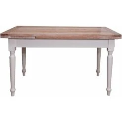 Dmora Tavolo Classico Allungabile Per Cucina, Scrittoio Vintage In Legno, Consolle Con Allunghe, Made In Italy, Cm 80x140/220h80, Colore Bianco E Noce -Vendite HOMCOM || VIDAXL || Songmics 89051804 3