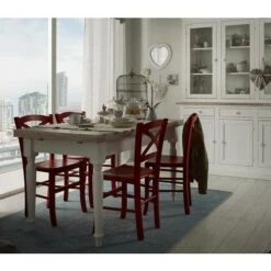 Dmora Tavolo Classico Allungabile Per Cucina, Scrittoio Vintage In Legno, Consolle Con Allunghe, Made In Italy, Cm 80x140/220h80, Colore Bianco E Noce -Vendite HOMCOM || VIDAXL || Songmics 89051804 5