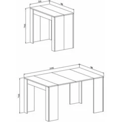 Skraut Home - Consolle Tavolo Allungabile Fino A 140 Cm, Colore CEMENTO, Dimensioni Chiuso: 90x50x78 Cm. -Vendite HOMCOM || VIDAXL || Songmics 89371595 5