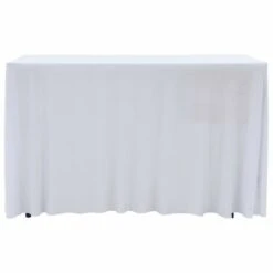 VIDAXL Copertura Elastica Per Tavolo Con Gonna 2pz 120x6,5x74cm Bianco -Vendite HOMCOM || VIDAXL || Songmics 90950023 2