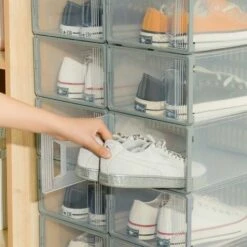 Confezione Da 6 Scatole Per Scarpe Impilabili In Plastica ABS Trasparente, Scarpe Per Scarpe, Organizer Per Scarpe, Armadio, Scarpiera, Cassetto, Scatola Per Scarpe A Conchiglia -Vendite HOMCOM || VIDAXL || Songmics 91208712 5