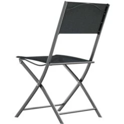 Set Di 4 Sedia Da Giardino Pieghevoli Sedie Da Esterno - Poltrone Da Giardino In Acciaio E Textilene Nero BV281315 - BonneVie -Vendite HOMCOM || VIDAXL || Songmics 92300671 5