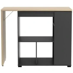 Mobile Da Bar Girevole Con Vani Naturale E Antracite - SATURNE -Vendite HOMCOM || VIDAXL || Songmics 92376645 4