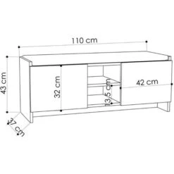 Panca Scarpiera Noce Zulla Con Cuscino E 2 Ante -Vendite HOMCOM || VIDAXL || Songmics 92746558 5