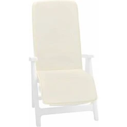 Cuscino Giardino Sedia Copripoltrona Materassino Pieghevole Morbido Écru 100% Made In Italy