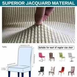 None Fodera Per Sedia Jacquard Beige In 2 Pezzi -Vendite HOMCOM || VIDAXL || Songmics 92959511 3