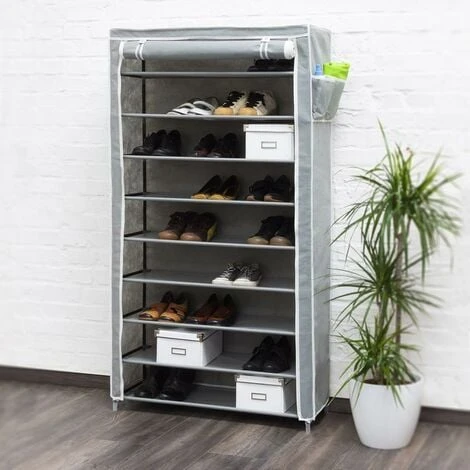 Scarpiera Salvaspazio 10 Ripiani 45 Paia Scaffale Acciaio E Tessuto TNT Grigio 3 Scarpiera Salvaspazio 10 Ripiani 45 Paia Scaffale Acciaio E Tessuto TNT Grigio