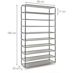 Scarpiera Salvaspazio 10 Ripiani 45 Paia Scaffale Acciaio E Tessuto TNT Grigio 11 Scarpiera Salvaspazio 10 Ripiani 45 Paia Scaffale Acciaio E Tessuto TNT Grigio -Vendite HOMCOM || VIDAXL || Songmics 9383954 5