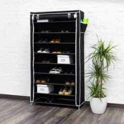 Scarpiera Salvaspazio 10 Ripiani 45 Paia Scaffale Acciaio E Tessuto TNT Nero 10 Scarpiera Salvaspazio 10 Ripiani 45 Paia Scaffale Acciaio E Tessuto TNT Nero -Vendite HOMCOM || VIDAXL || Songmics 9383955 4