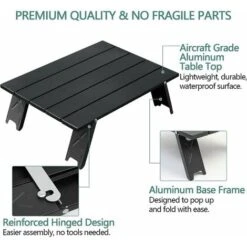 Tavolo Pieghevole Da Campeggio, Mini Tavolo Pieghevole Portatile Leggero In Alluminio Con Borsa Per Il Trasporto, Comodo Tavolino Arrotolabile Per Barbecue, Picnic, Viaggi In Spiaggia (nero) -Vendite HOMCOM || VIDAXL || Songmics 94163910 3