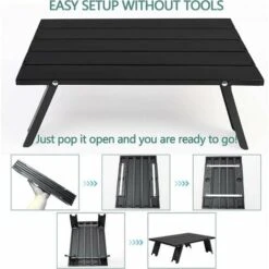 Tavolo Pieghevole Da Campeggio, Mini Tavolo Pieghevole Portatile Leggero In Alluminio Con Borsa Per Il Trasporto, Comodo Tavolino Arrotolabile Per Barbecue, Picnic, Viaggi In Spiaggia (nero) -Vendite HOMCOM || VIDAXL || Songmics 94163910 4