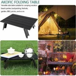 Tavolo Pieghevole Da Campeggio, Mini Tavolo Pieghevole Portatile Leggero In Alluminio Con Borsa Per Il Trasporto, Comodo Tavolino Arrotolabile Per Barbecue, Picnic, Viaggi In Spiaggia (nero) -Vendite HOMCOM || VIDAXL || Songmics 94163910 5