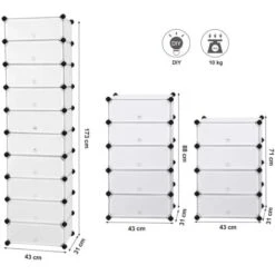 Songmics Scarpiera Componibile, Scaffale Modulare Con 10 Scomparti, Armadio Fai Da Te Mobiletto Portaoggetti, Bianco -Vendite HOMCOM || VIDAXL || Songmics 94215019 4