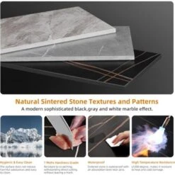 80cm Tavolo Da Pranzo In Marmo Rotondo Tavolo Cucina Elegante Per Sala Soggiorno Bar Giardino Salotto Stile Nordico, Grigio -Vendite HOMCOM || VIDAXL || Songmics 94561019 5