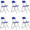 Sedia In Metallo Pieghevole Seduta Ecopelle BLU SET 6 PEZZI -Vendite HOMCOM || VIDAXL || Songmics 95365229 1