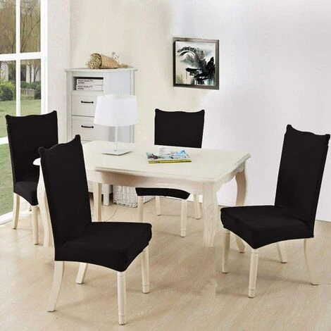 Set Di 6 Coprisedia Elasticizzati Universali - Moderni - Neri 4 Set Di 6 Coprisedia Elasticizzati Universali - Moderni - Neri - immagine 2