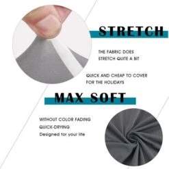 Set Di 6 Fodere Universali Elastiche Per Sedia - Moderne - Grigio -Vendite HOMCOM || VIDAXL || Songmics 95548483 2