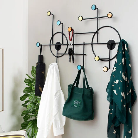 FREOSEN Appendiabiti Da Parete In Metallo - 12 Ganci - Appendiabiti Con 12 Ganci Per Camera Da Letto, Soggiorno, Bagno 6 FREOSEN Appendiabiti Da Parete In Metallo - 12 Ganci - Appendiabiti Con 12 Ganci Per Camera Da Letto, Soggiorno, Bagno - immagine 4