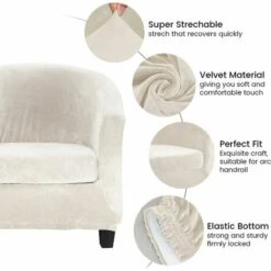 Velvet Club Fodera Per Poltrona Set Di Due Pezzi Fodera Elastica Per Poltrona Soggiorno Poltrona Fodera Per Poltrona Poltrona Per Poltrona Con Fodera Per Cuscino (Beige) 9 Velvet Club Fodera Per Poltrona Set Di Due Pezzi Fodera Elastica Per Poltrona Soggiorno Poltrona Fodera Per Poltrona Poltrona Per Poltrona Con Fodera Per Cuscino (Beige) -Vendite HOMCOM || VIDAXL || Songmics 95788538 3