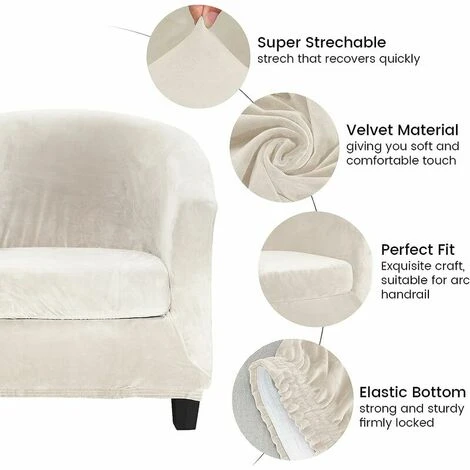 Velvet Club Fodera Per Poltrona Set Di Due Pezzi Fodera Elastica Per Poltrona Soggiorno Poltrona Fodera Per Poltrona Poltrona Per Poltrona Con Fodera Per Cuscino (Beige) 5 Velvet Club Fodera Per Poltrona Set Di Due Pezzi Fodera Elastica Per Poltrona Soggiorno Poltrona Fodera Per Poltrona Poltrona Per Poltrona Con Fodera Per Cuscino (Beige) - immagine 3