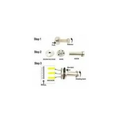 Ganci Appendiabiti Da Parete In Acciaio Inossidabile, Appendiabiti Da Parete, Finitura Cromata, Base Rotonda-6 Pezzi ， Luce Stellare -Vendite HOMCOM || VIDAXL || Songmics 96233992 4