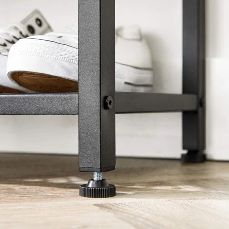 Songmics VASAGLE Appendiabiti Autoportante, Portaoggetti Per Ingresso, 8 Ganci Doppi, Panca Scarpiera, 2 Ripiani A Rete, Camera Da Letto, Struttura In Acciaio, Industriale, Marrone Vintage E Nero 6 Songmics VASAGLE Appendiabiti Autoportante, Portaoggetti Per Ingresso, 8 Ganci Doppi, Panca Scarpiera, 2 Ripiani A Rete, Camera Da Letto, Struttura In Acciaio, Industriale, Marrone Vintage E Nero - immagine 4