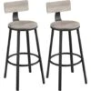 Songmics VASAGLE Set Di 2 Sgabelli Alti, Sgabelli Da Bar Con Schienale, Sgabelli Cucina, Struttura In Acciaio, Montaggio Facile, Sedile Alta 73 Cm, Stile Industriale, Greige E Nero -Vendite HOMCOM || VIDAXL || Songmics 96922957 1